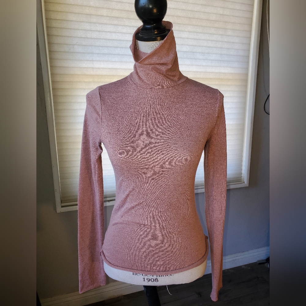 Mauve long sleeve turtle neck